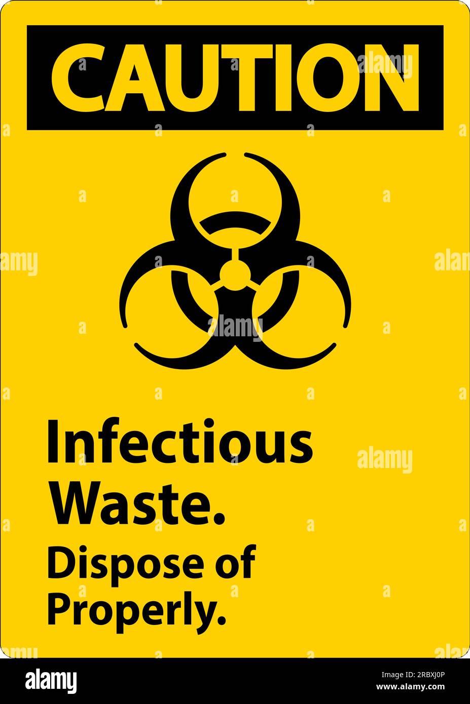 Biohazard Caution Label Infectious Waste, Dispose Of Properly Stock