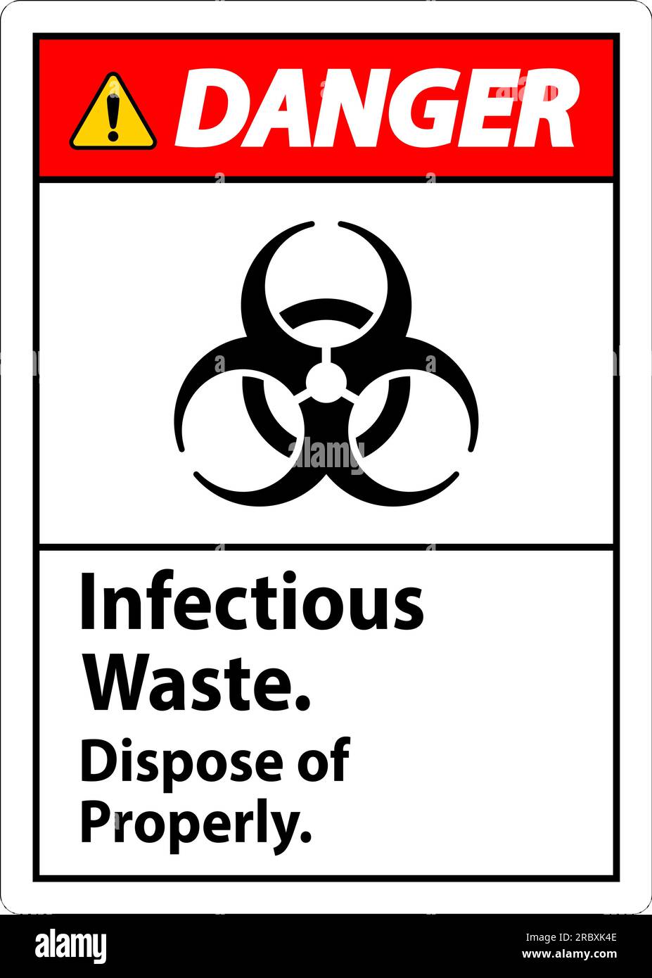 Biohazard Danger Label Infectious Waste, Dispose Of Properly Stock