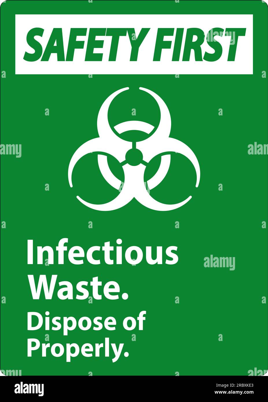 Biohazard Safety First Label Infectious Waste, Dispose Of Properly