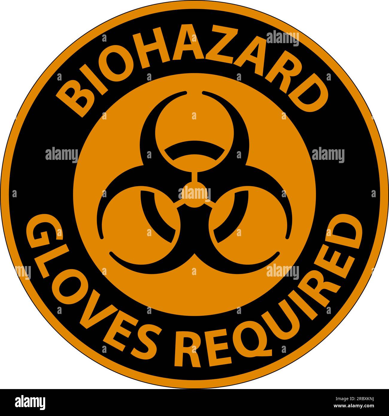 Biohazard Warning Label Biohazard Gloves Required Stock Vector Image