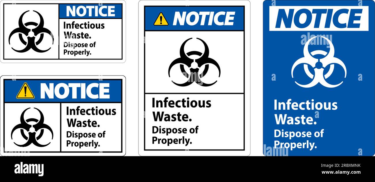 Biohazard Notice Label Infectious Waste, Dispose Of Properly Stock
