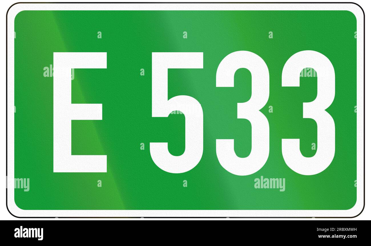 European road number sign for E533 Stock Photo - Alamy