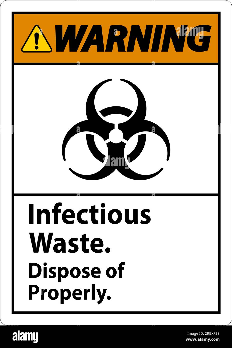 Biohazard Warning Label Infectious Waste, Dispose Of Properly Stock