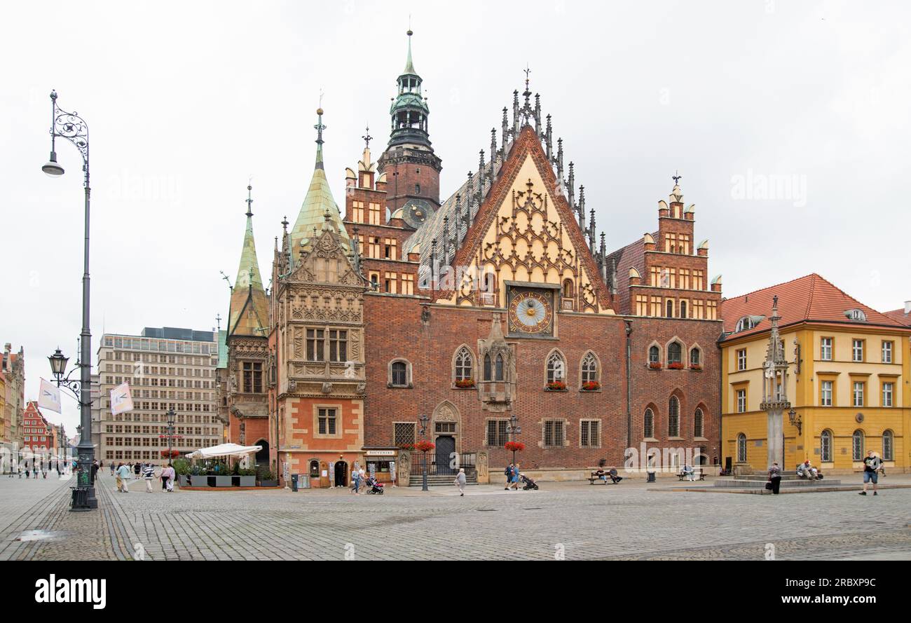 Gothic Town Hall, Wroclaw, Poland Stock Photo