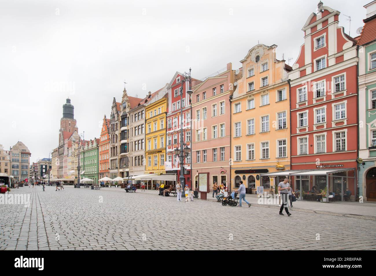 Street scene of Rynek, Wroclaw, Poland Stock Photo
