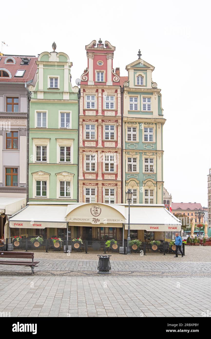 Buildings on Rynek Square, Wroclaw, Poland Stock Photo