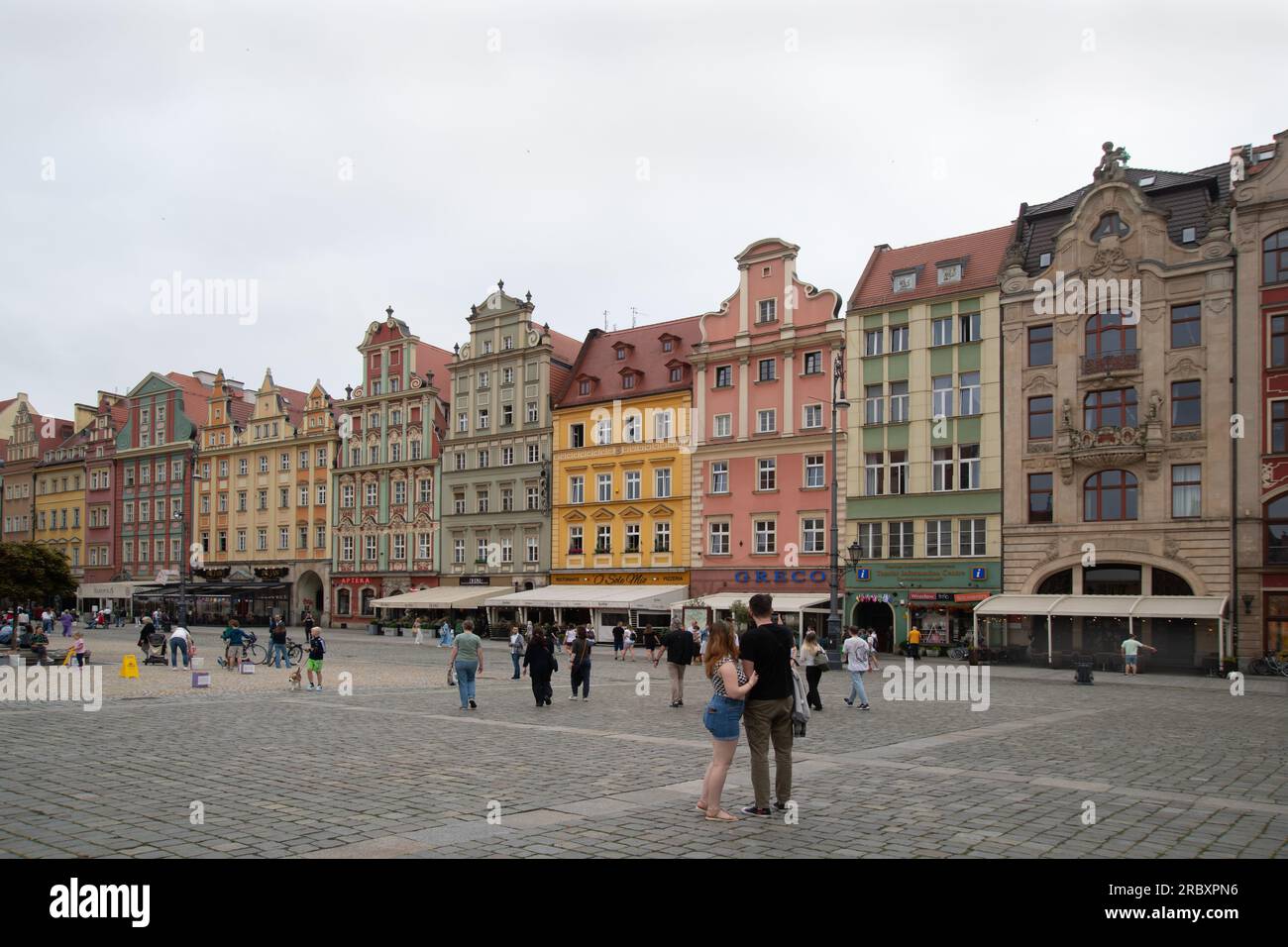 Buildings on Rynek Square, Wroclaw, Poland Stock Photo
