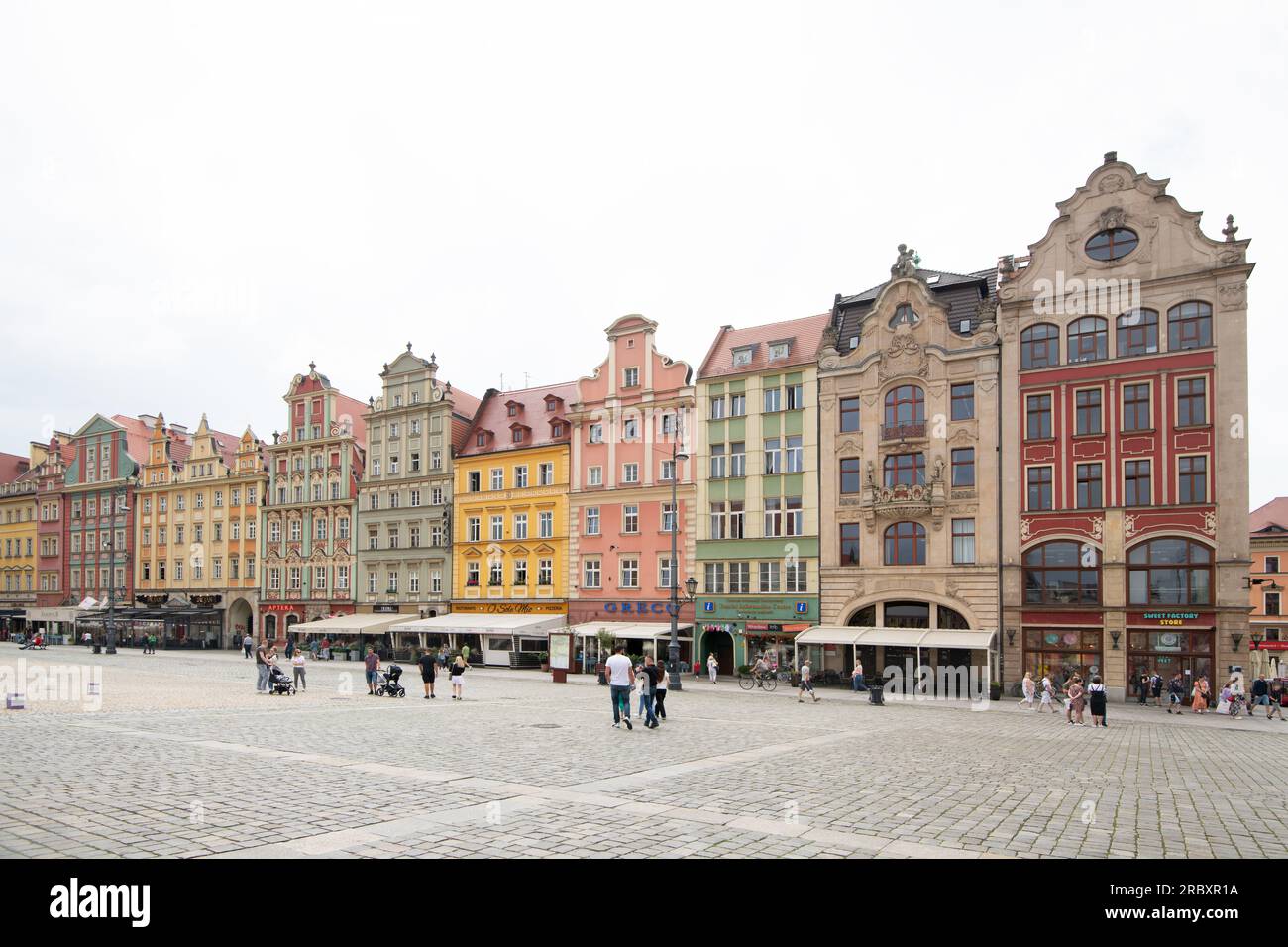 Buildings on Rynek Square, Wroclaw, Poland Stock Photo
