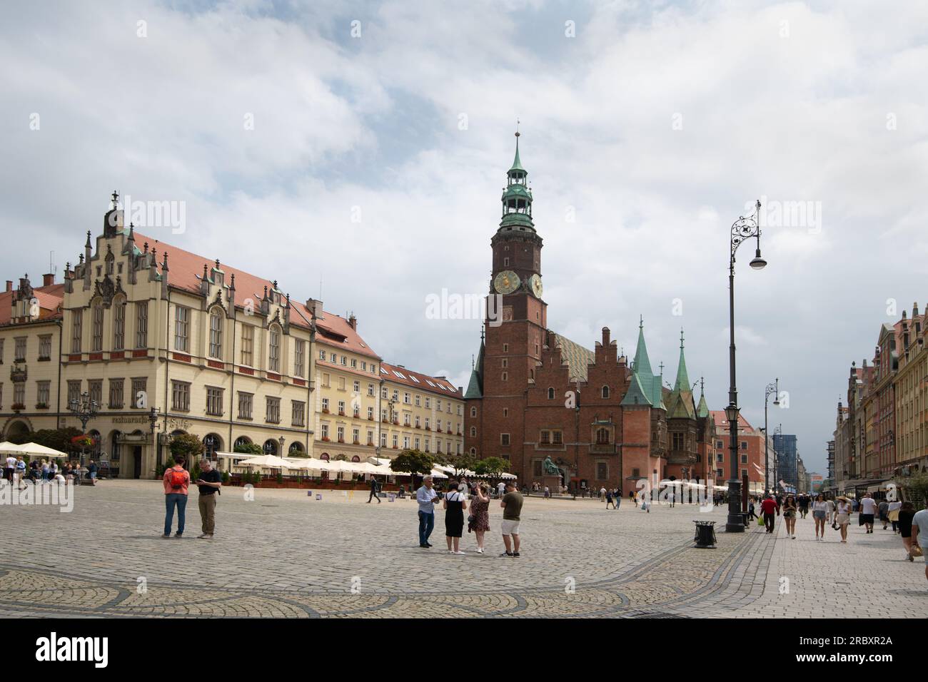 Tourists at Ruska, in Wroclaw, Poland Stock Photo