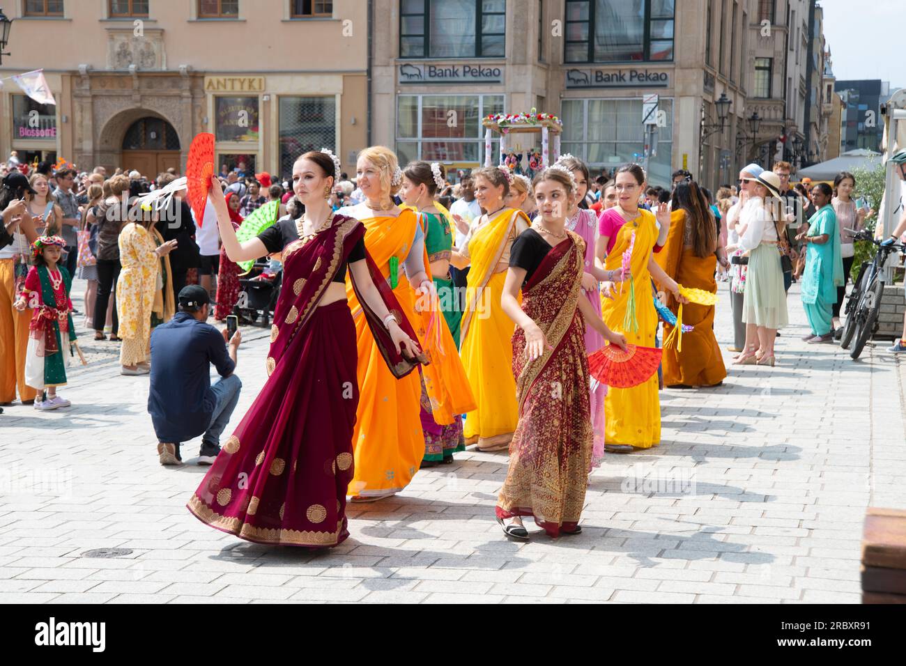 Hare Krishna Parade, in Wroclaw, Poland Stock Photo