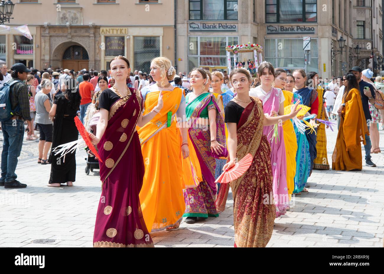 Hare Krishna Parade, in Wroclaw, Poland Stock Photo