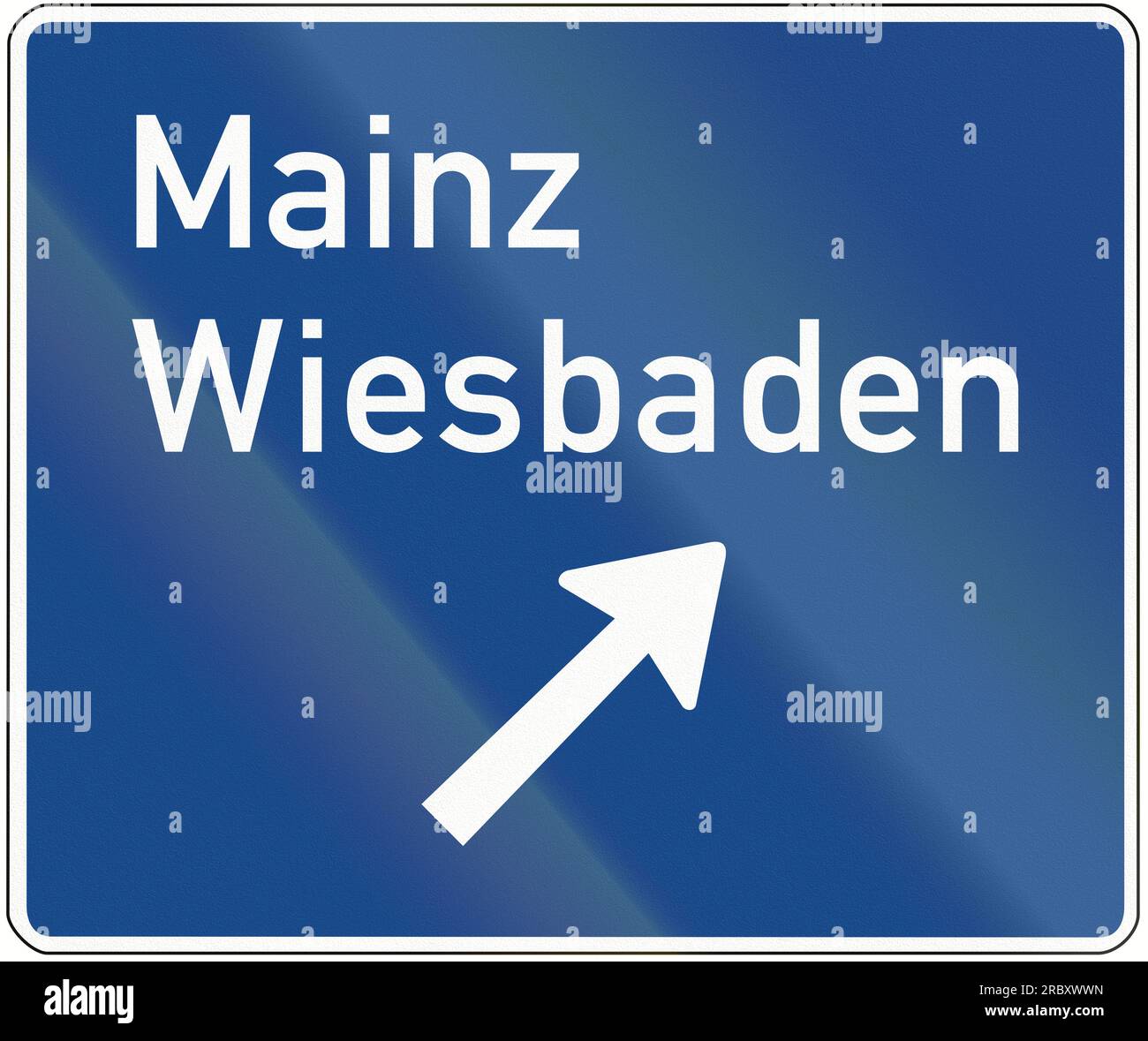German sign Motorway exit announcement, to the cities Mainz and