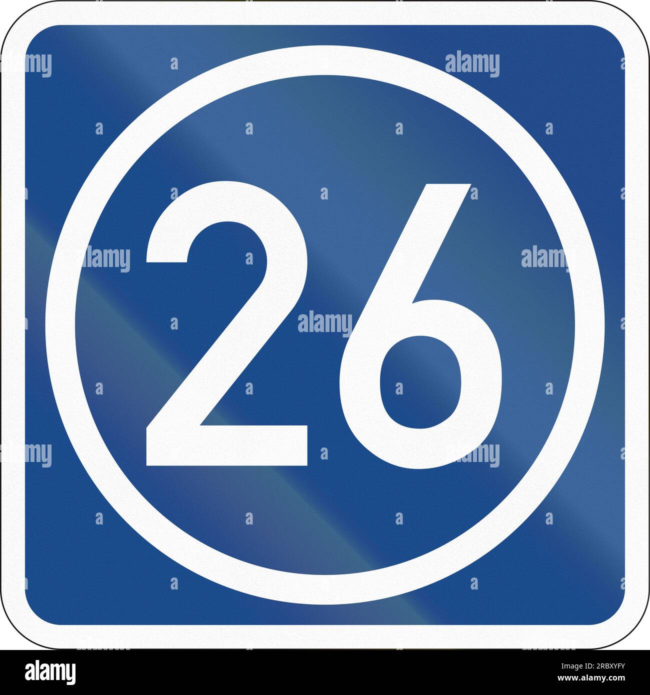 German motorway exit sign with number 26 Stock Photo - Alamy