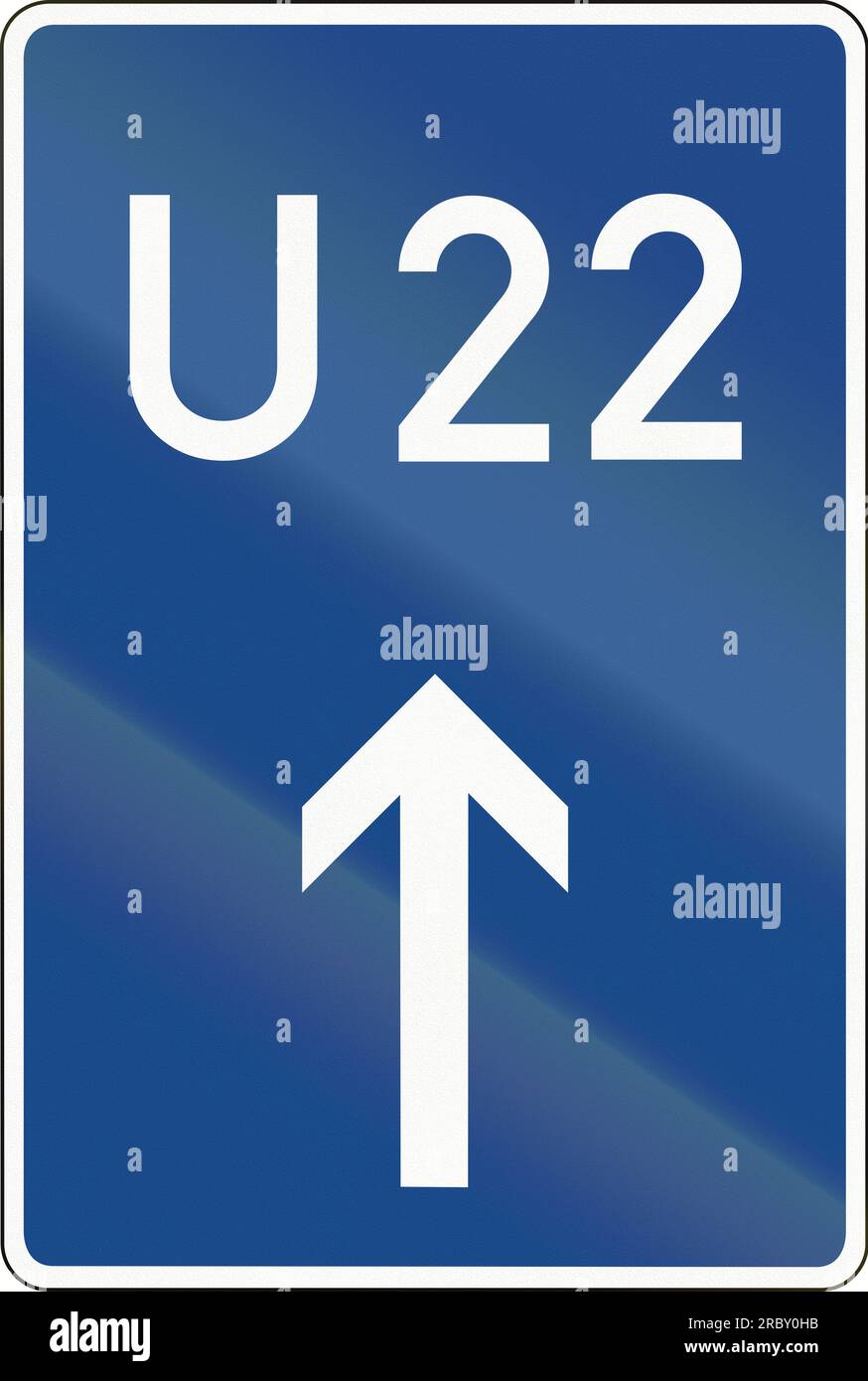 German sign for motorway by-pass U22. Stock Photo