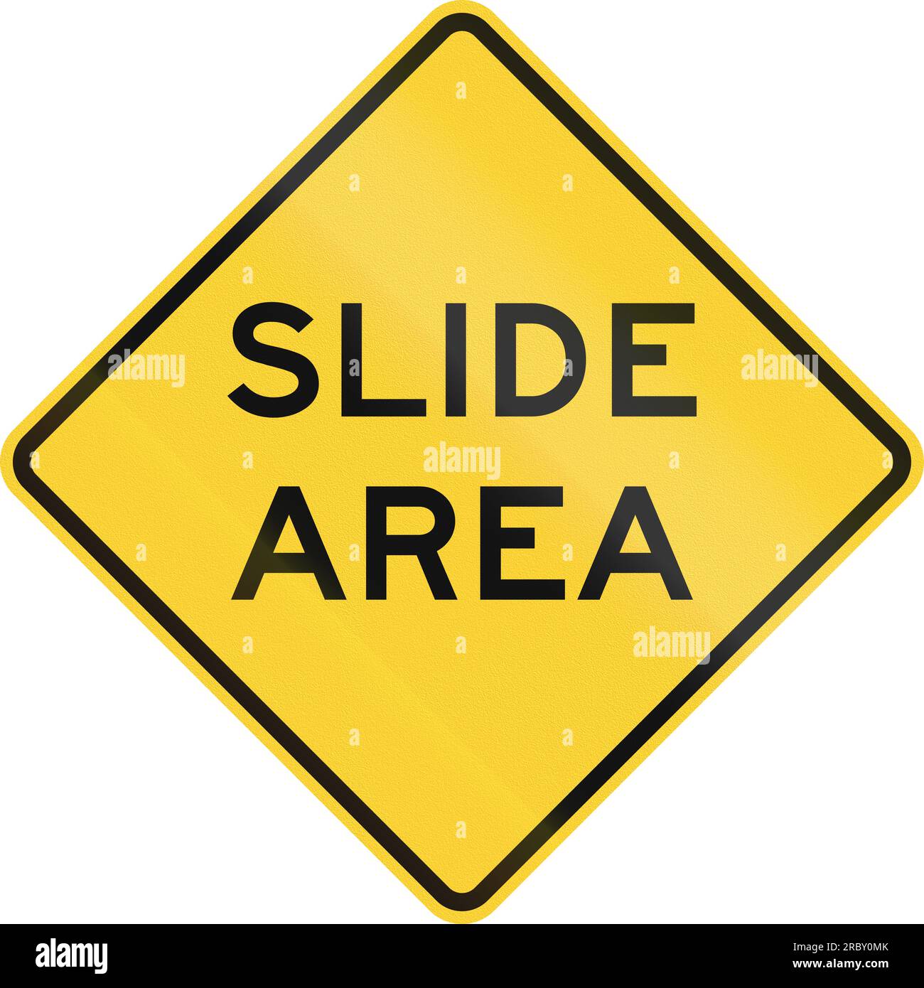 US warning traffic sign Slide Area Stock Photo Alamy