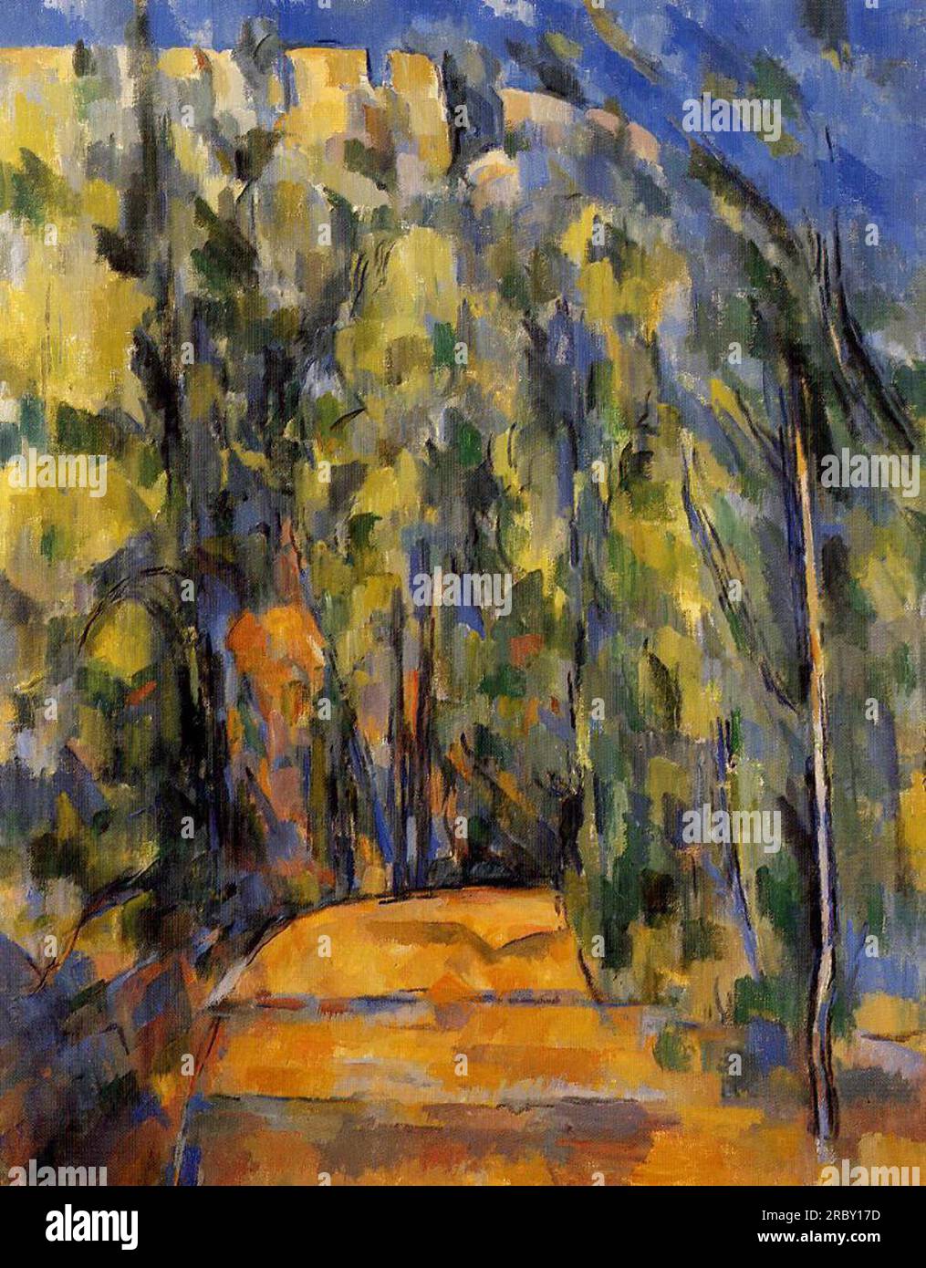Bend in Forest Road 1906 by Paul Cezanne Stock Photo - Alamy