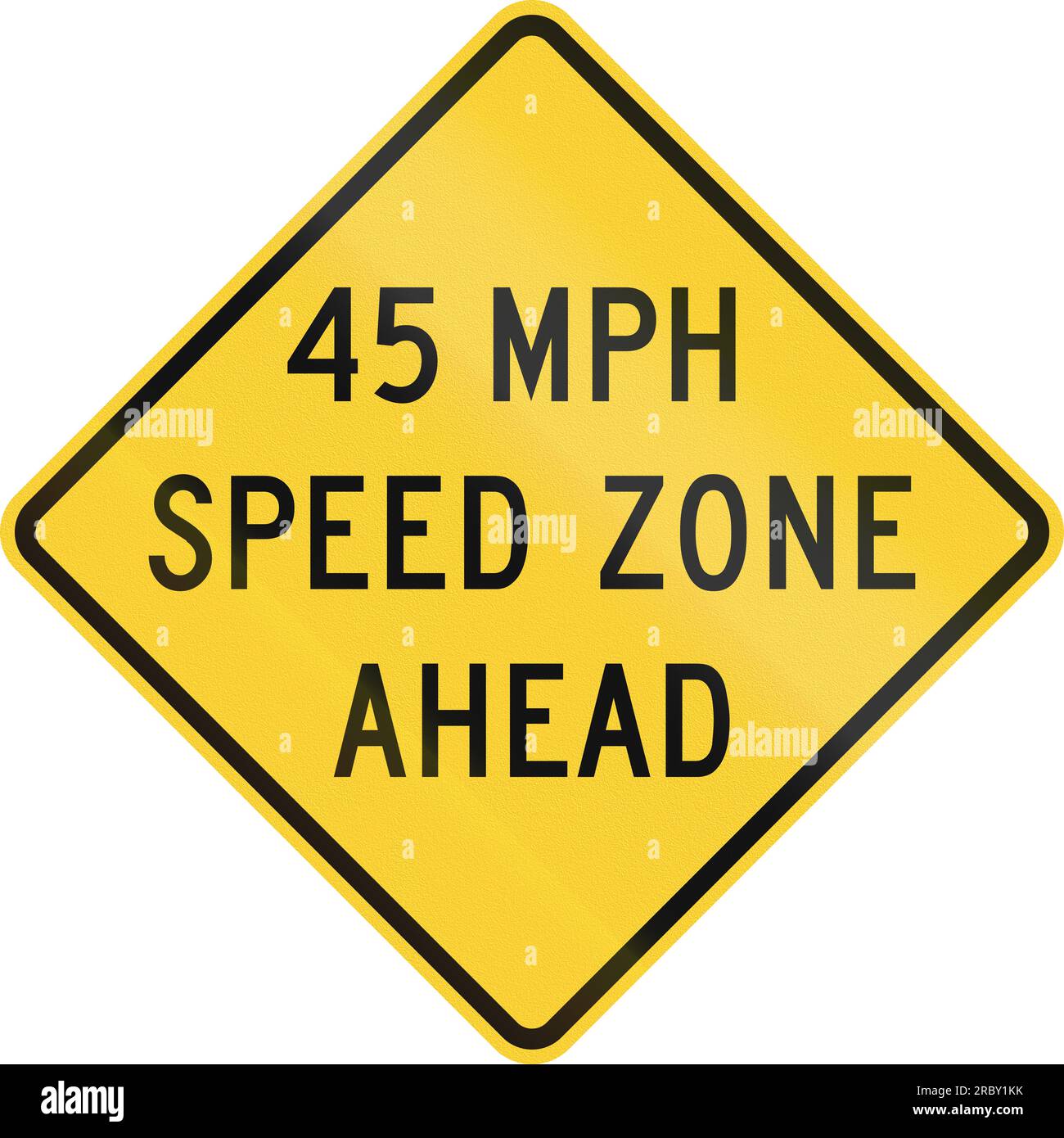 US road warning sign Speed zone ahead Stock Photo Alamy