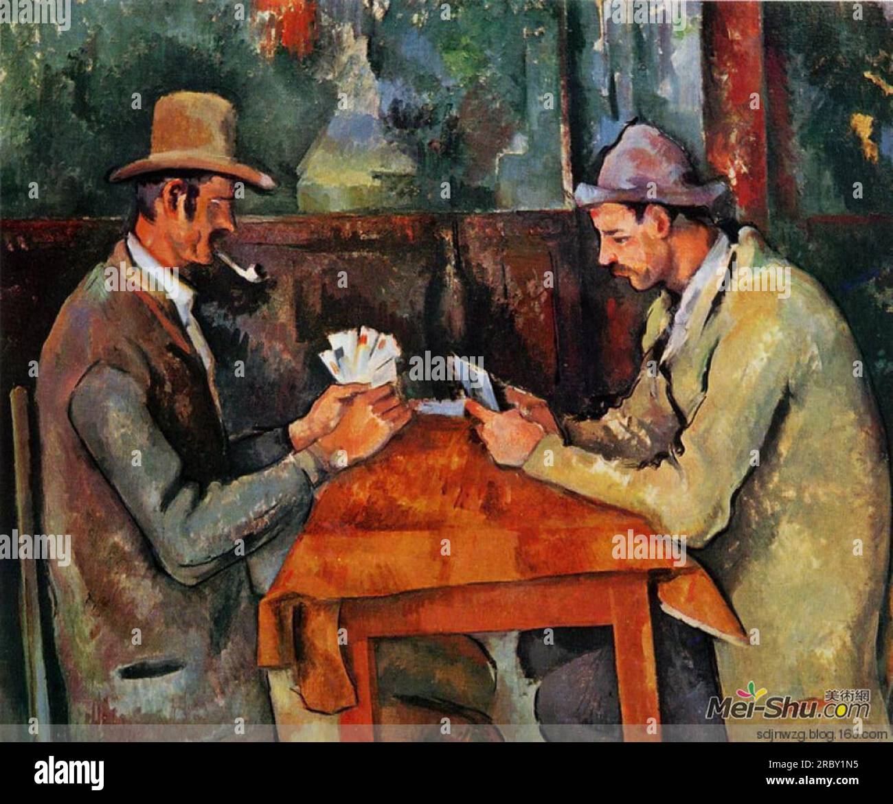 The Card Players 1896 by Paul Cezanne Stock Photo