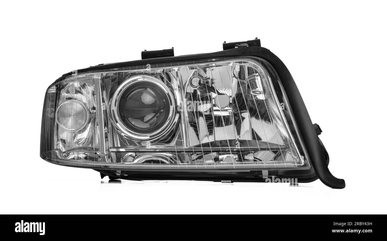 Car headlight isolated on white background Stock Photo Alamy