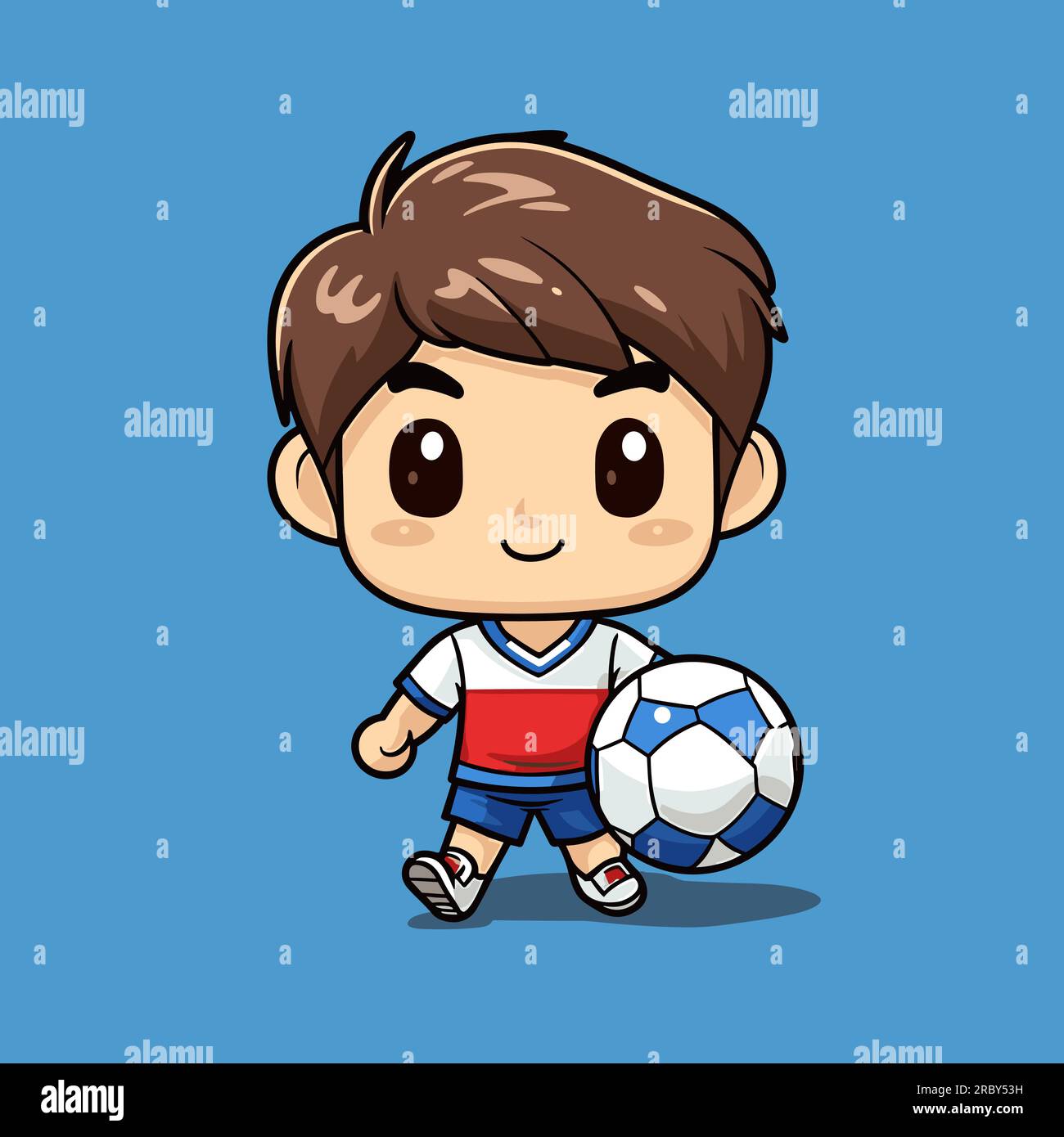 Football player. Soccer player hand-drawn comic illustration. Vector ...