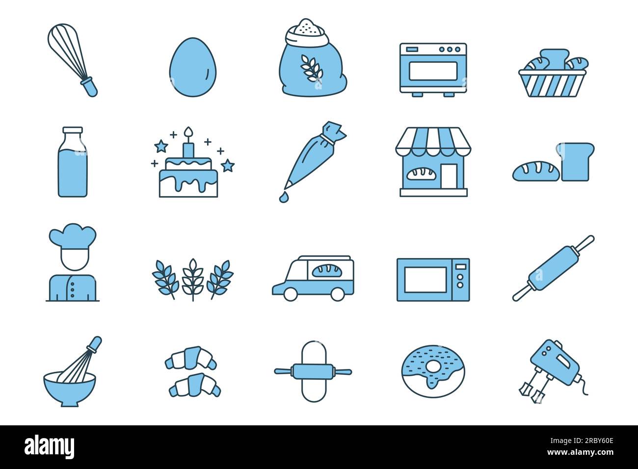 Bakery set icon. Contains element of bakery icon, whisk, oven, baker