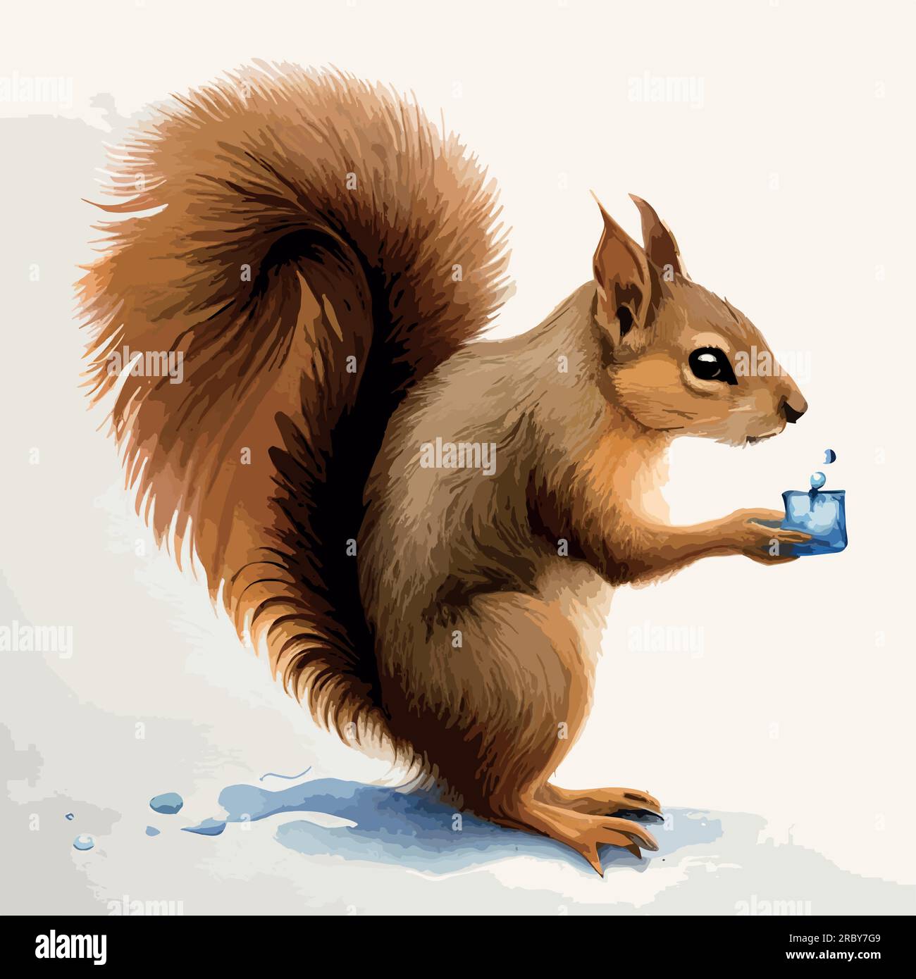 Squirrel watercolor art illustration Stock Vector Image & Art Alamy