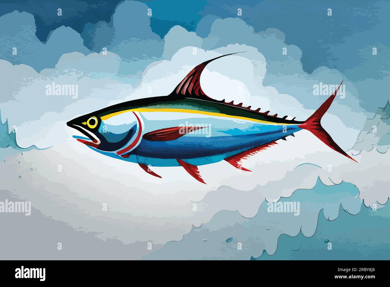 Tuna fish watercolor art Stock Vector Image & Art Alamy
