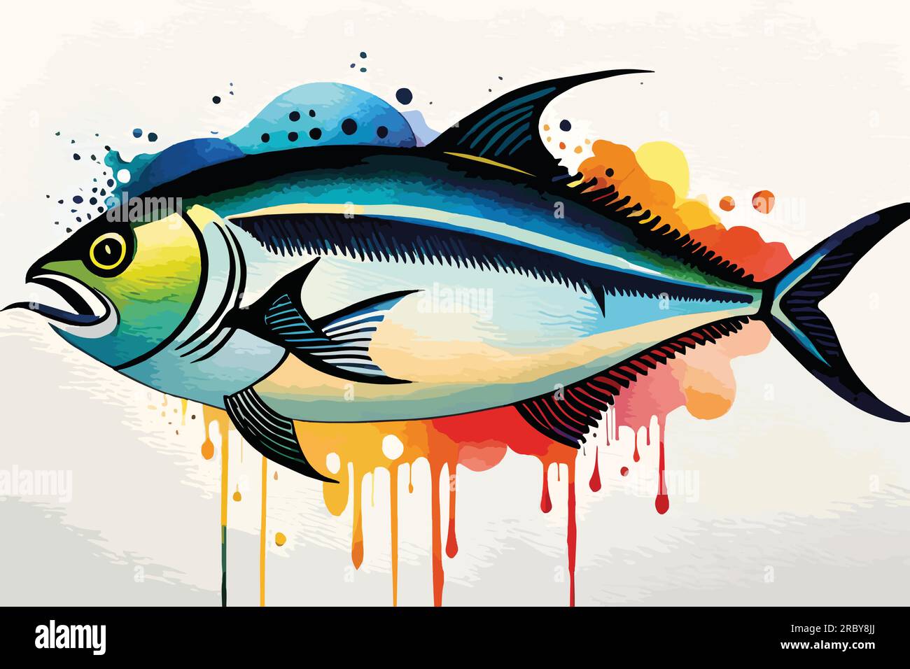 Tuna fish watercolor art Stock Vector Image & Art Alamy