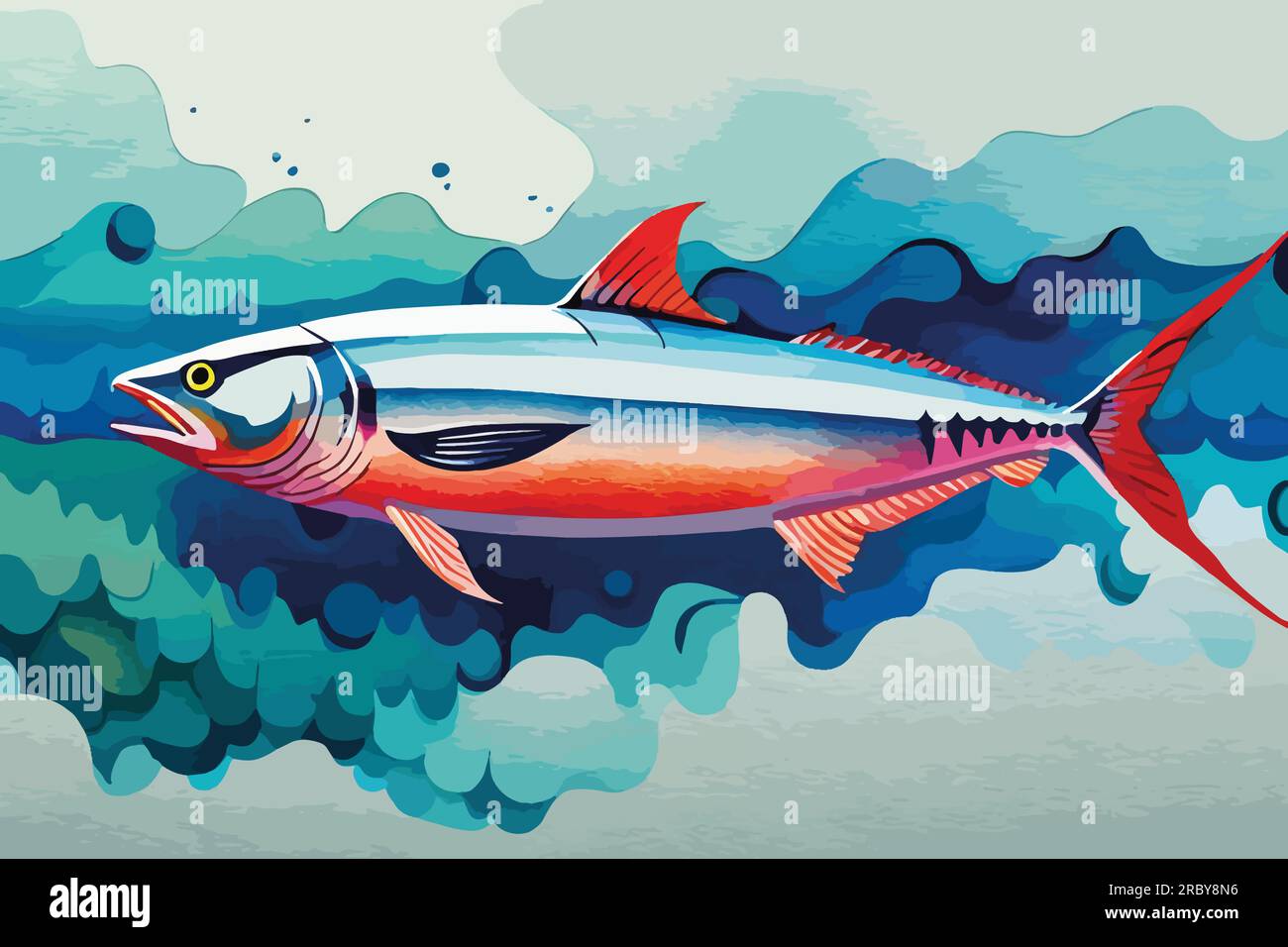 Tuna fish watercolor art Stock Vector Image & Art Alamy