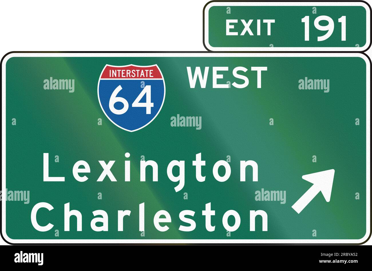 US Interchange exit direction guide signs, Virginia Stock Photo Alamy