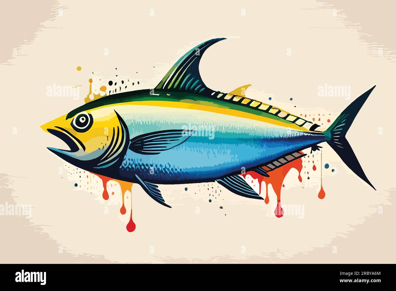 Tuna fish watercolor art Stock Vector Image & Art Alamy