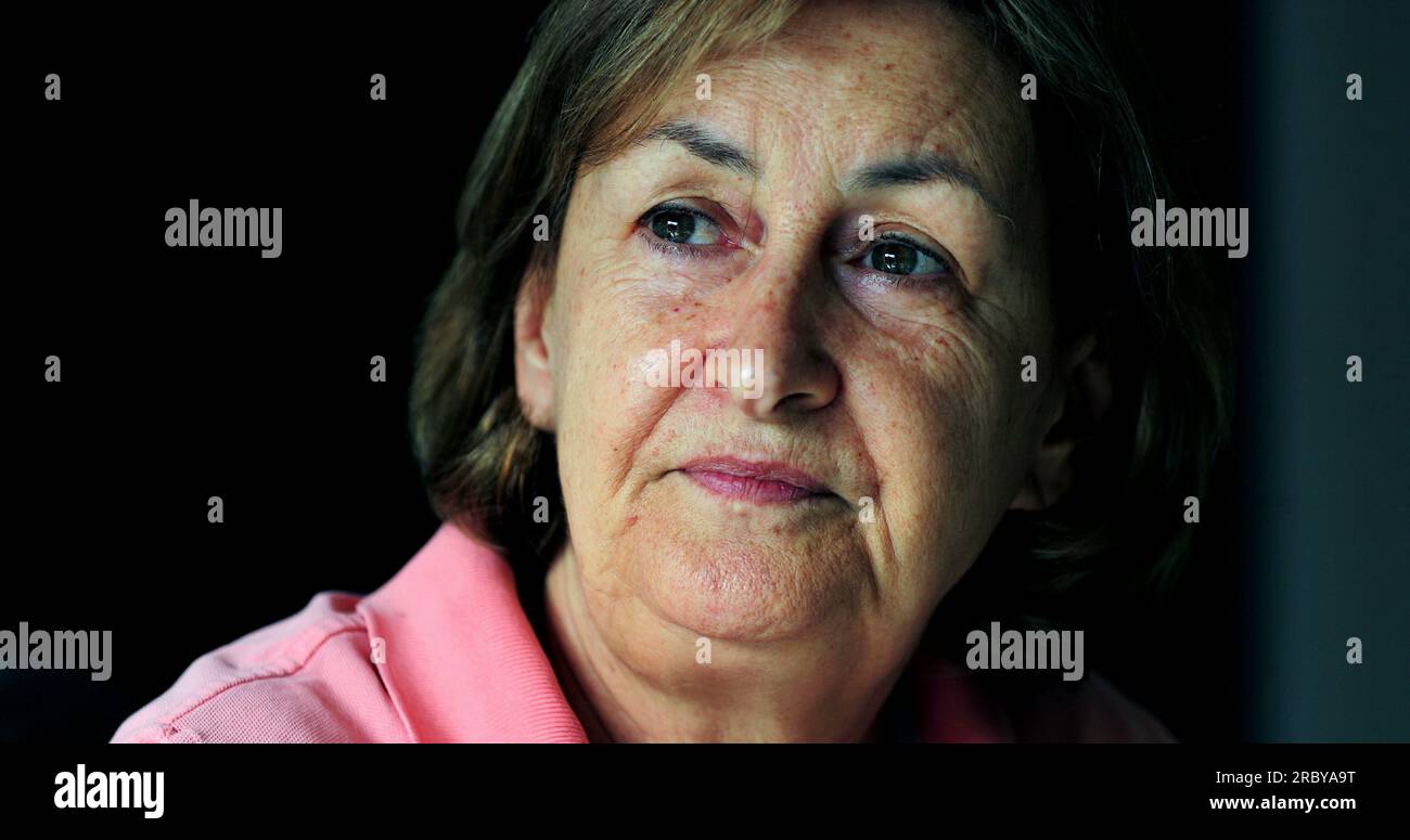 Meditative older woman portrait face hi-res stock photography and ...