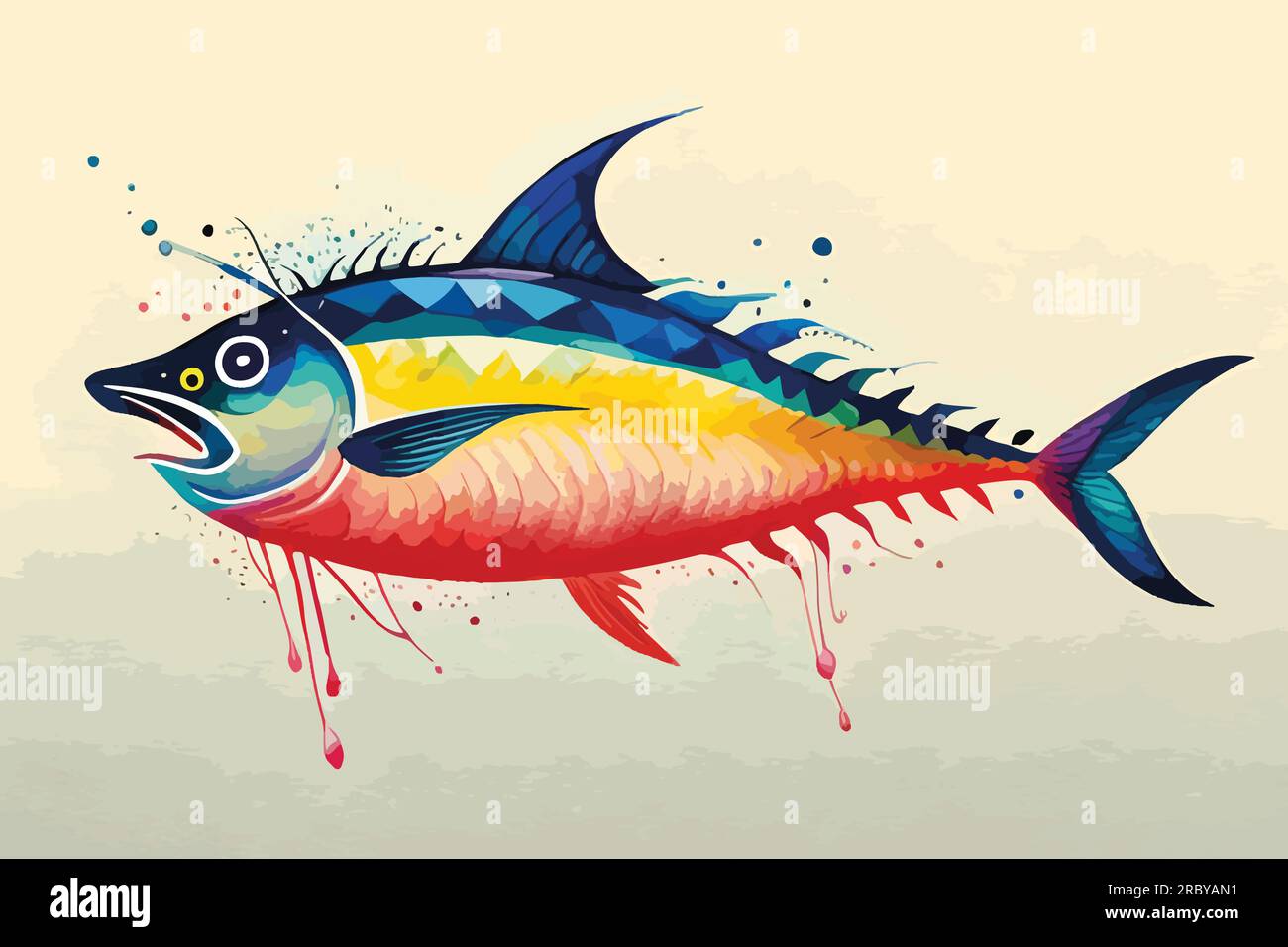 Tuna fish watercolor art Stock Vector Image & Art Alamy