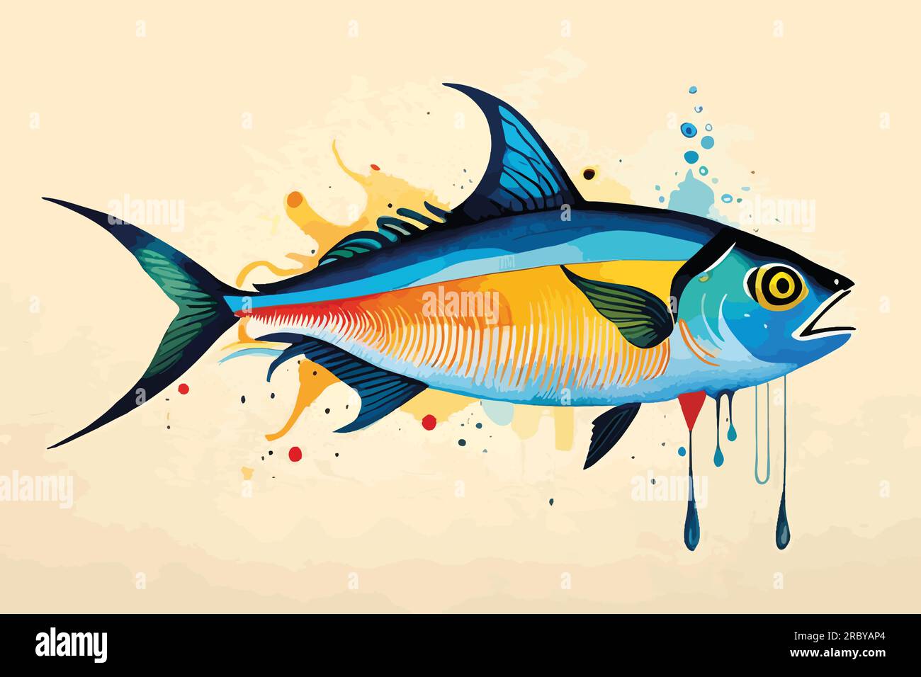 Tuna fish watercolor art Stock Vector Image & Art Alamy