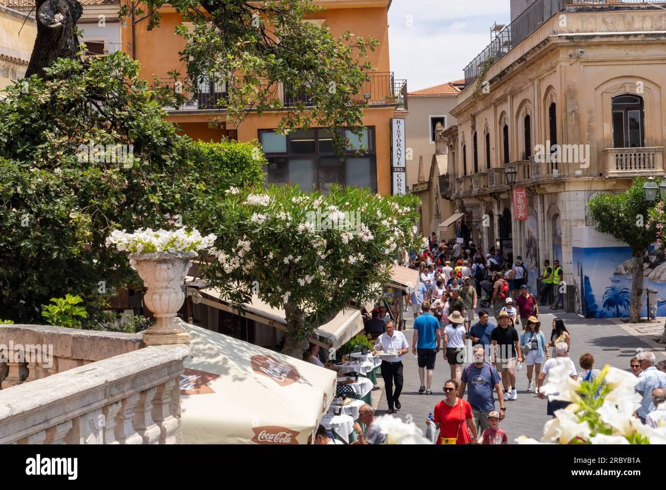 Street scenes in Taormina, Sicily - the pearl of Sicily Stock Photo