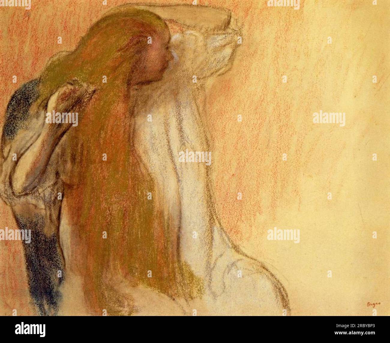 Woman Combing Her Hair 1894 by Edgar Degas Stock Photo