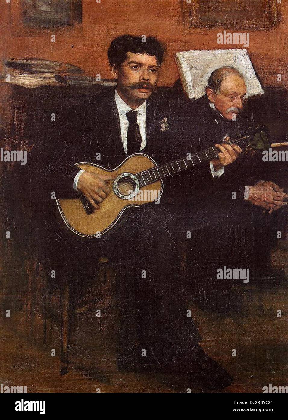 Portrait of Lorenzo Pagans, Spanish tenor, and Auguste Degas, the