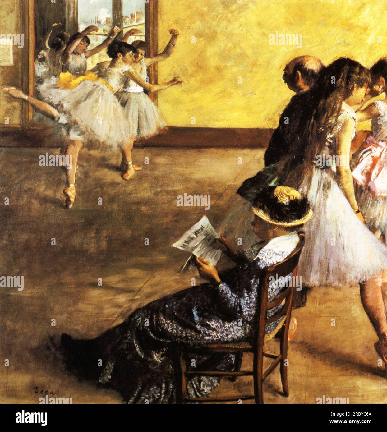 Ballet Class, the Dance Hall 1880 by Edgar Degas Stock Photo