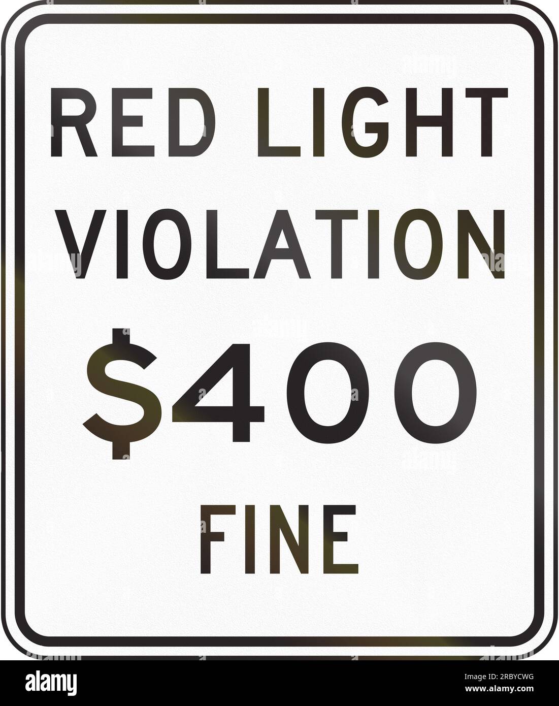 United States red light photo violation fine sign, California Stock
