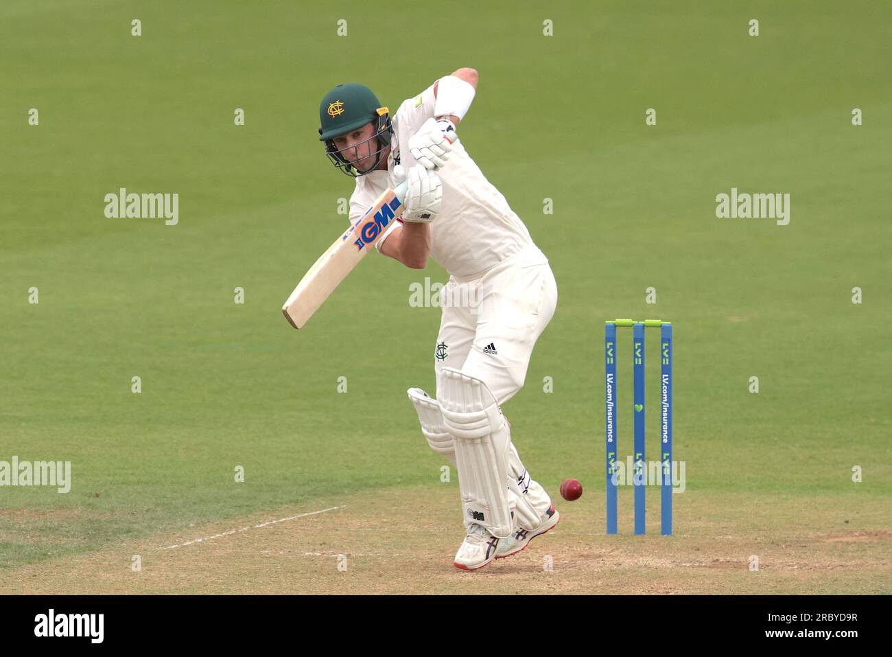 July, 2023. London, UK. Nottinghamshire's Will Young batting as Surrey take on Nottinghamshire in the County Championship at the Kia Oval, day two. Credit: David Rowe/Alamy Live News Stock Photo