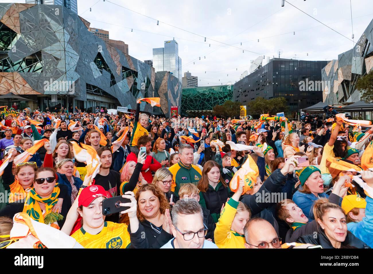 Melbourne, Australia. 11th July, 2023. Australian fans seen during the Matildas FIFA Women's