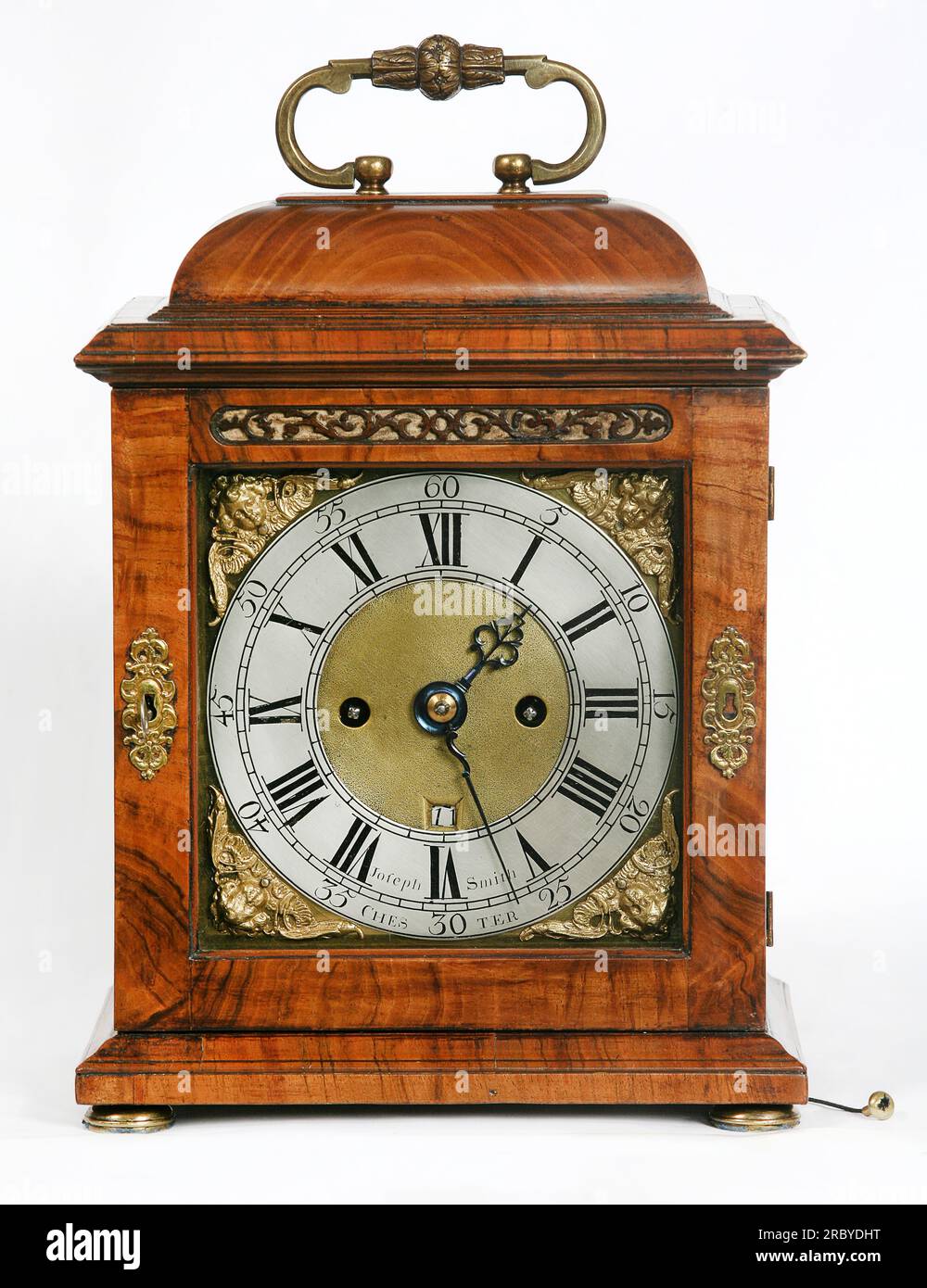 An antique bracket clock by Joseph Smith of Chester Stock Photo Alamy