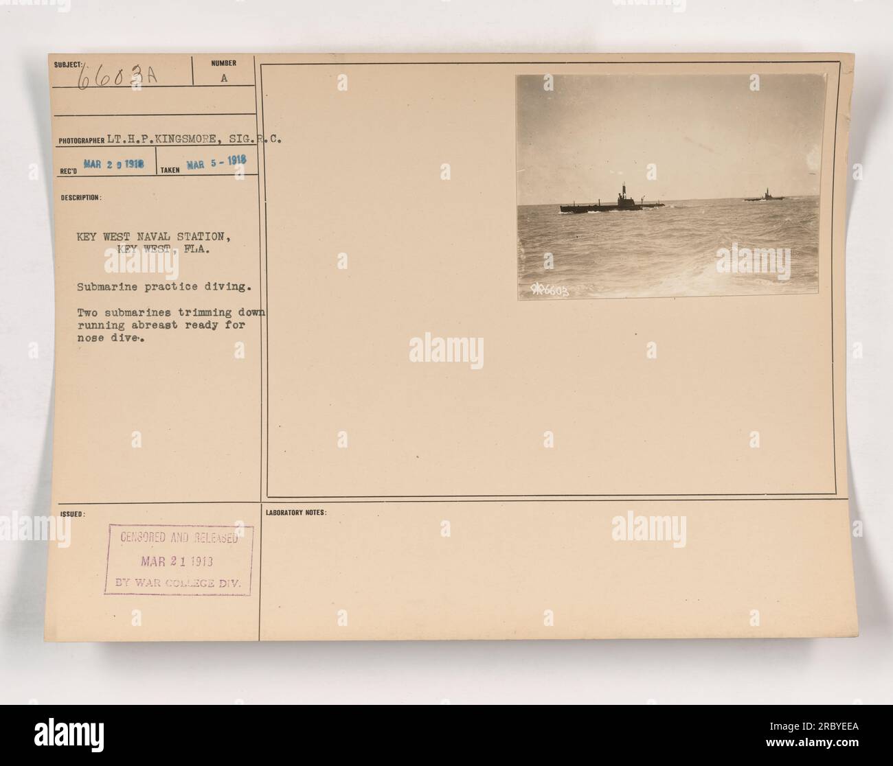 Two submarines practice diving at Key West Naval Station in Florida. In