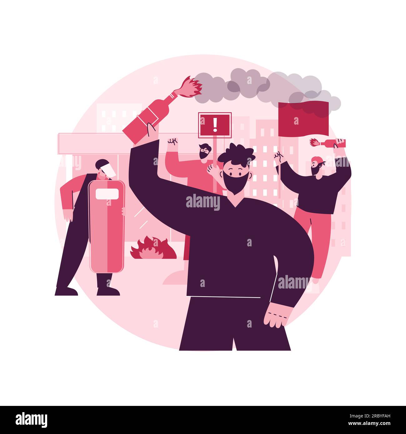 Mass riots abstract concept vector illustration. Public protest ...