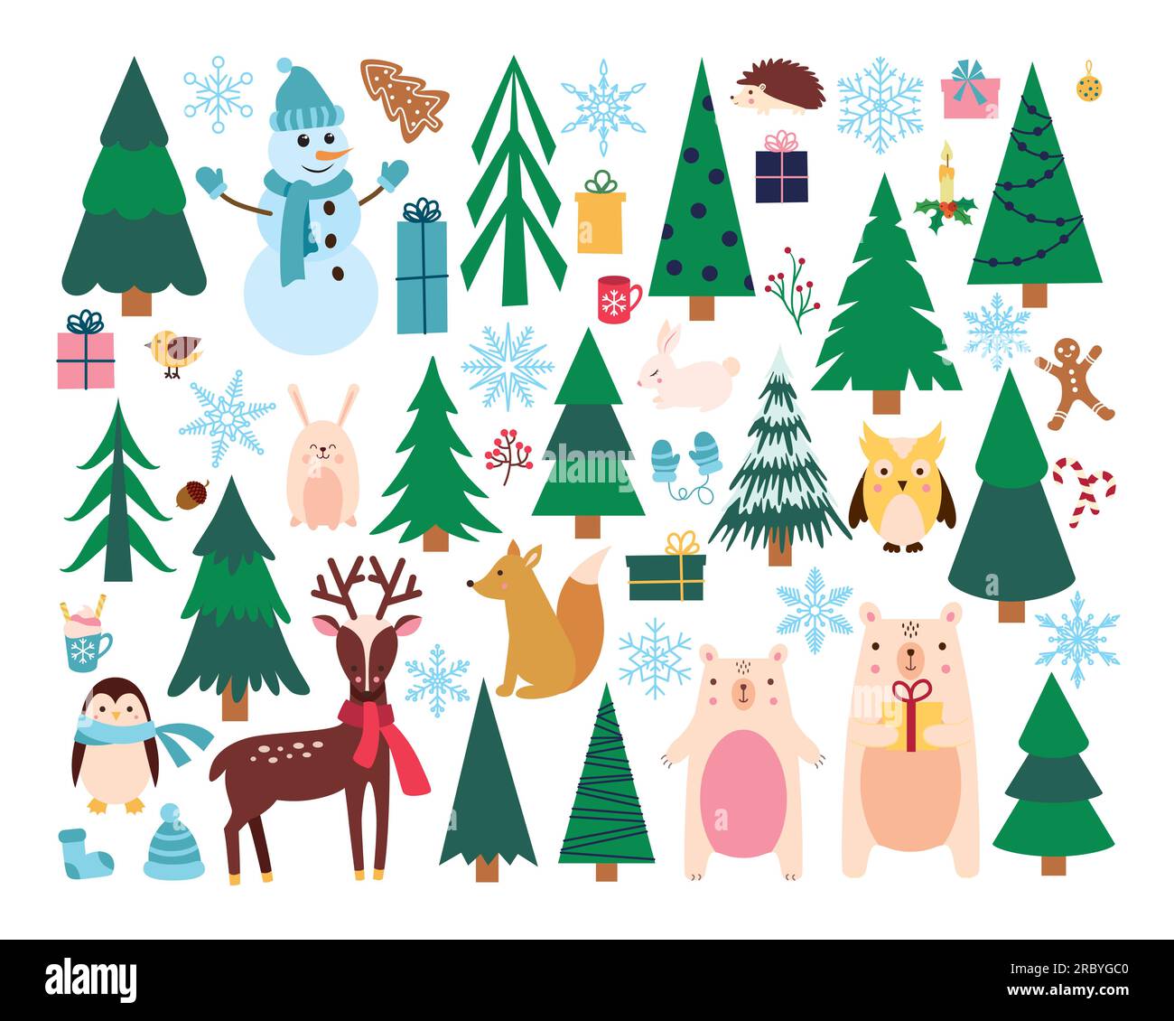 Big set with New Year elements for design Stock Vector Image & Art - Alamy