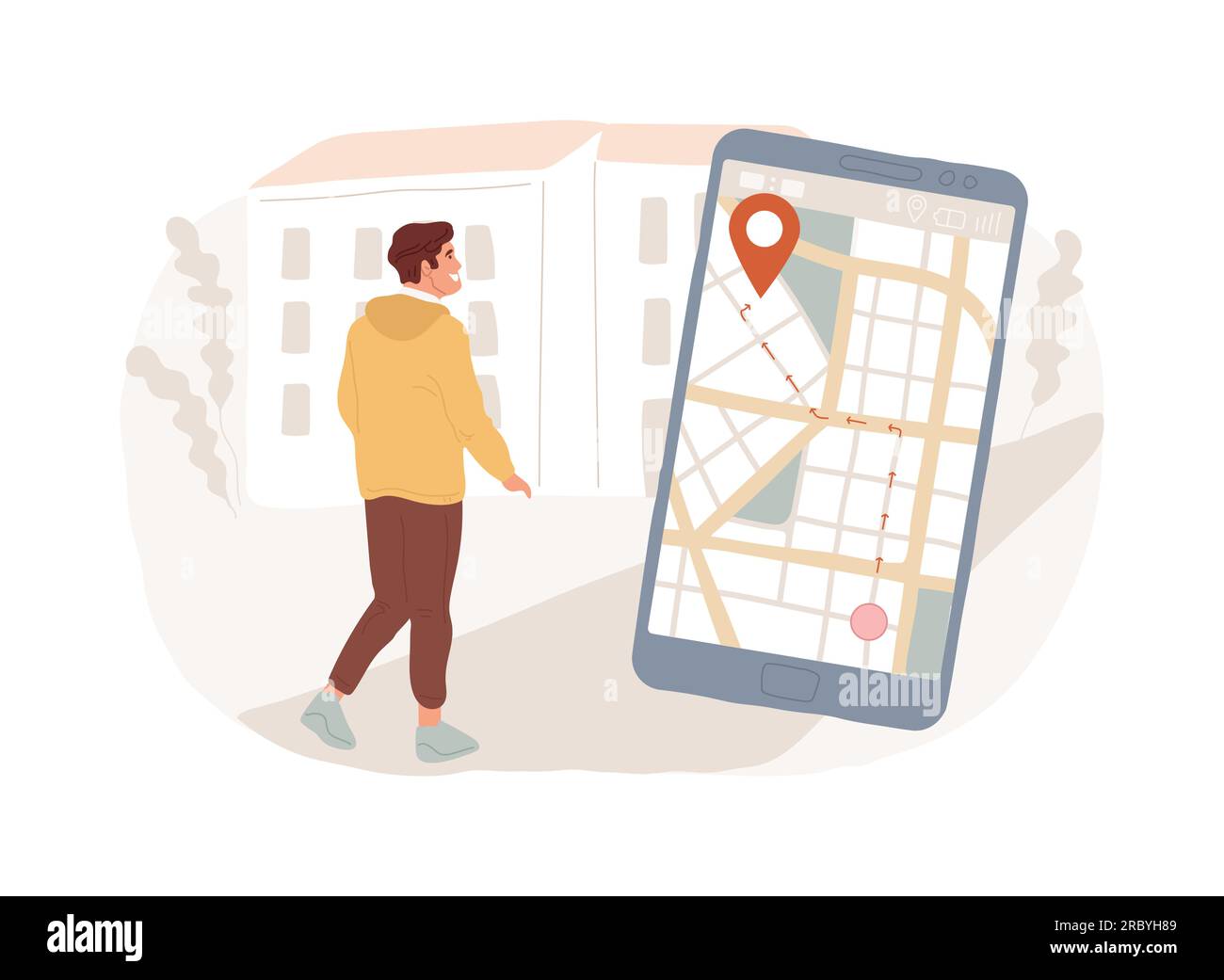 Get directions isolated concept vector illustration. Company address