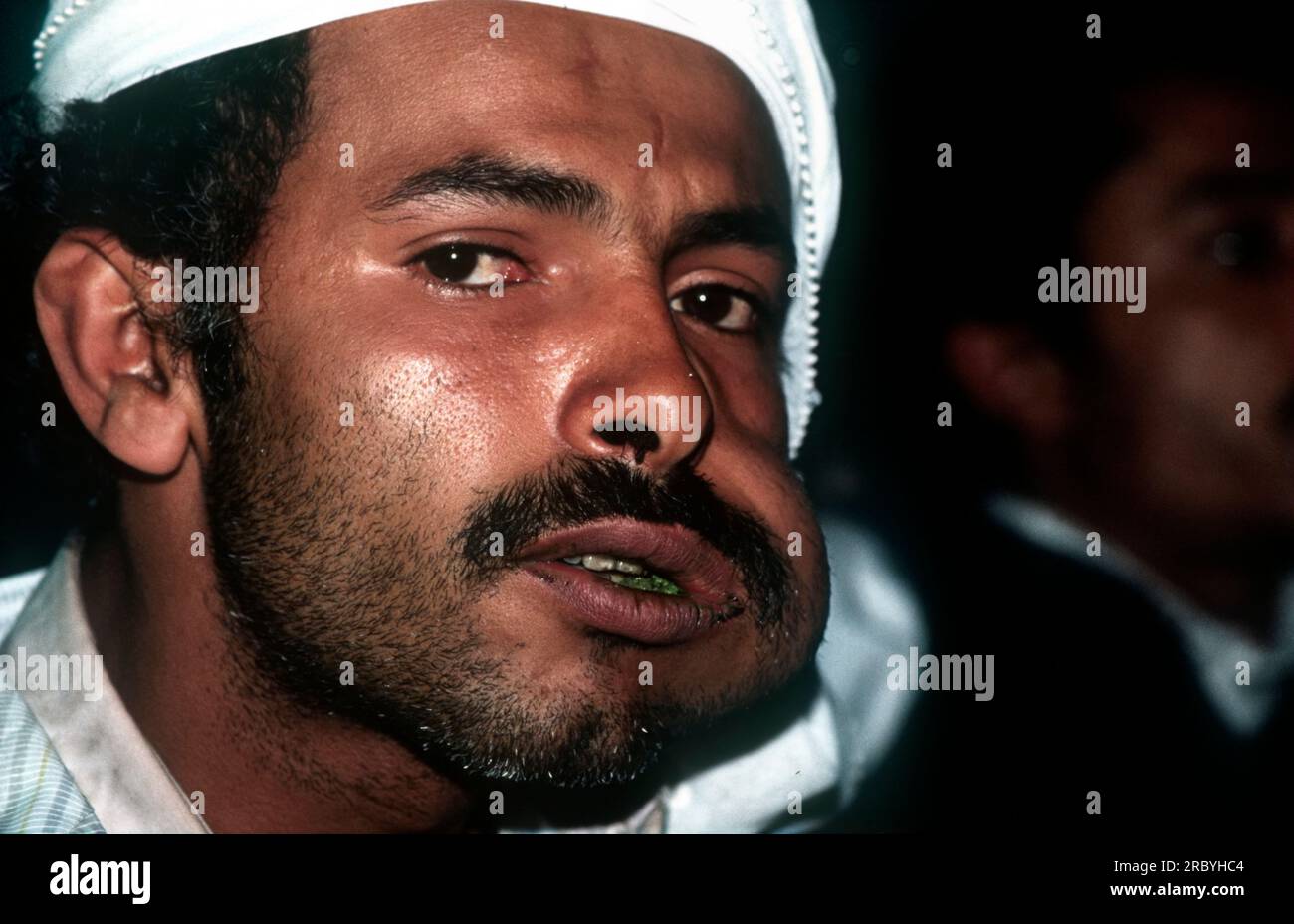 Asia Yemen - Man chews Quat Stock Photo