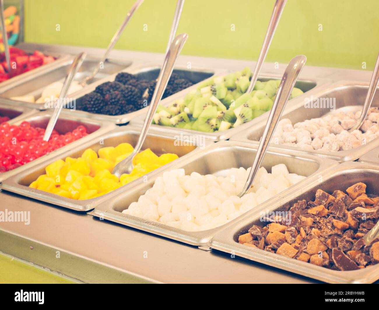 Frozen Yogurt Toppings Stock Photo Alamy