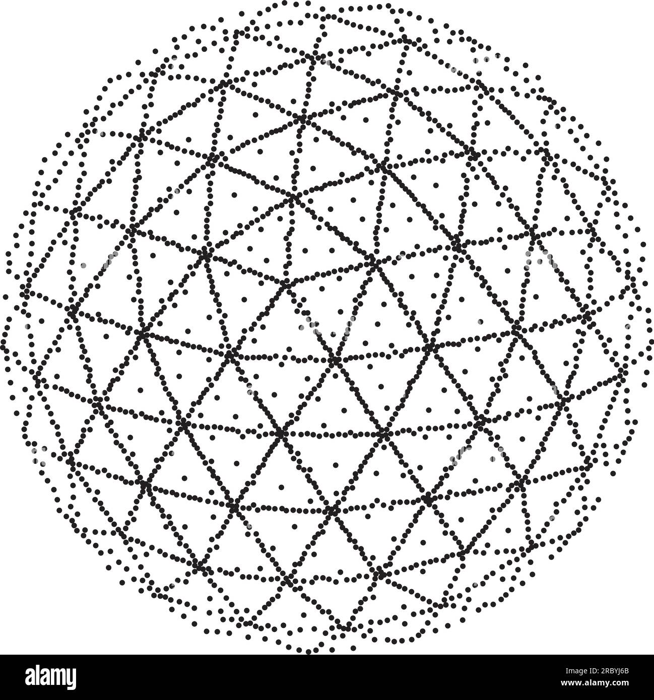 Wireframe sphere vector with stipple lines Stock Vector