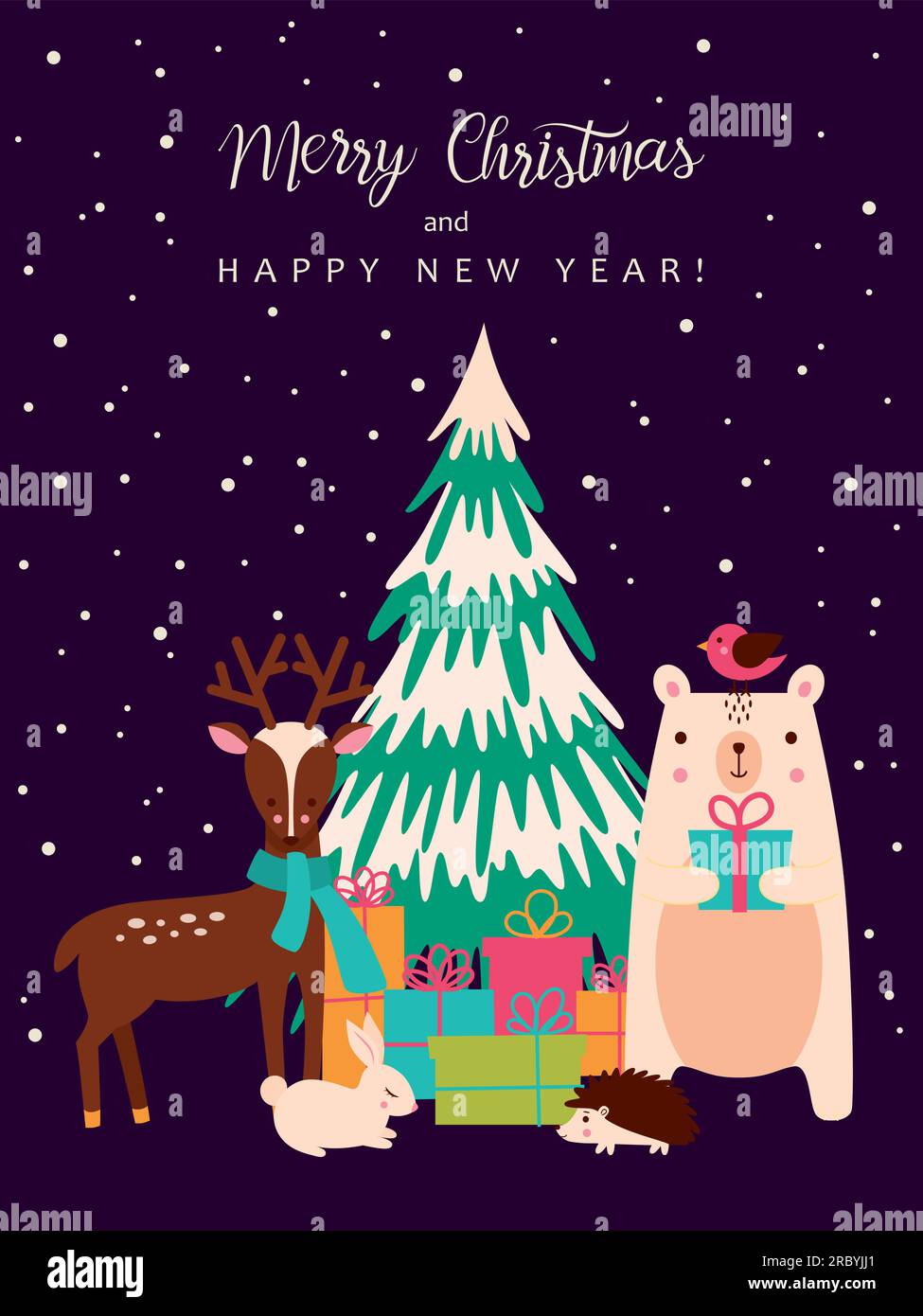 Christmas greeting card Stock Vector Image & Art - Alamy
